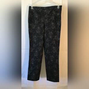 DALIA Floral Patterned Black Pants